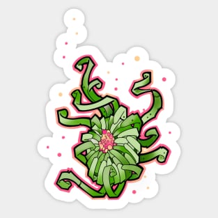 green monster flower Sticker